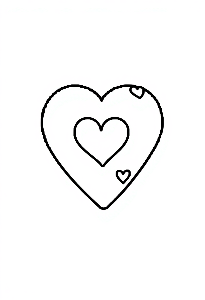 8-Bit Heart Life Icon coloring page, free printable