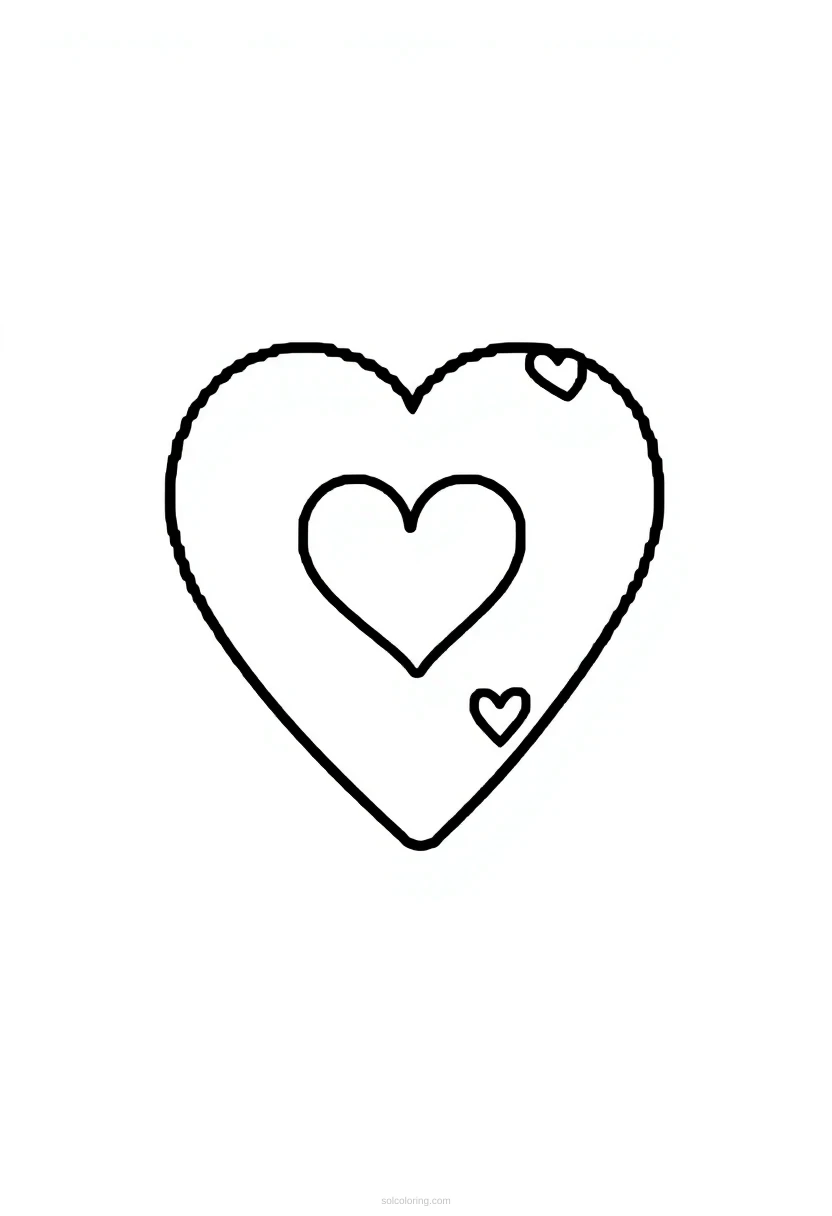 8-Bit Heart Life Icon coloring page for kids