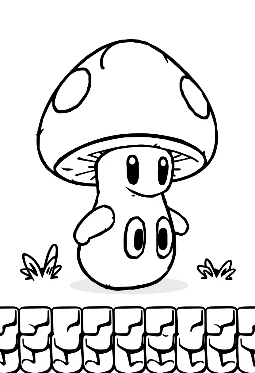 8 Bit Mushroom Power Up coloring pages