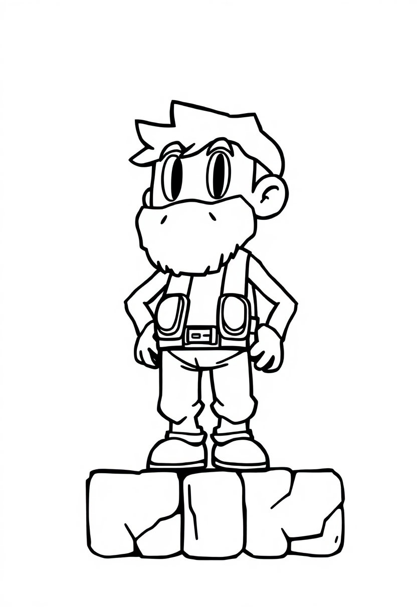 8-Bit Platformer Character coloring page, free printable