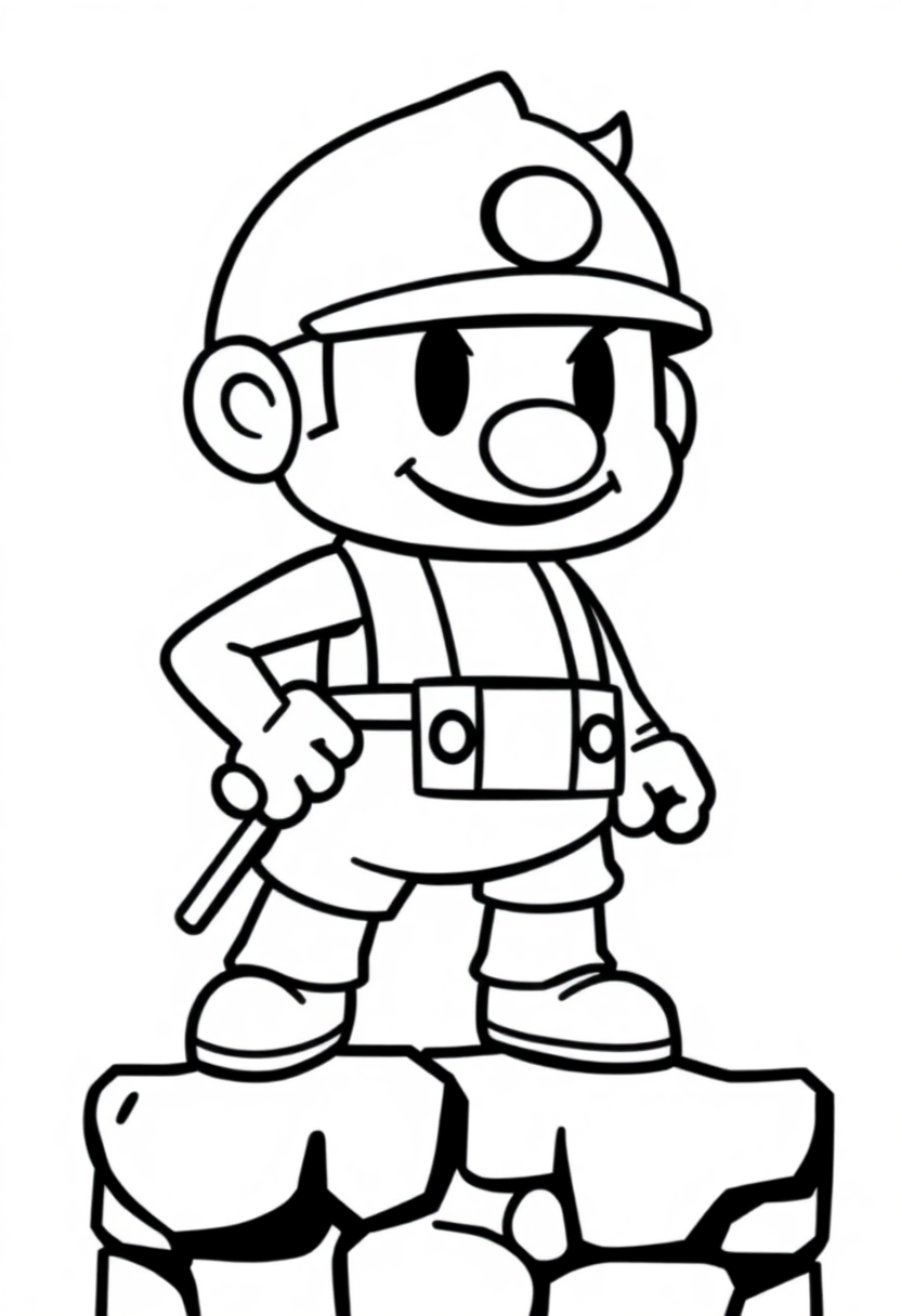 8-Bit Platformer Character coloring page, free printable