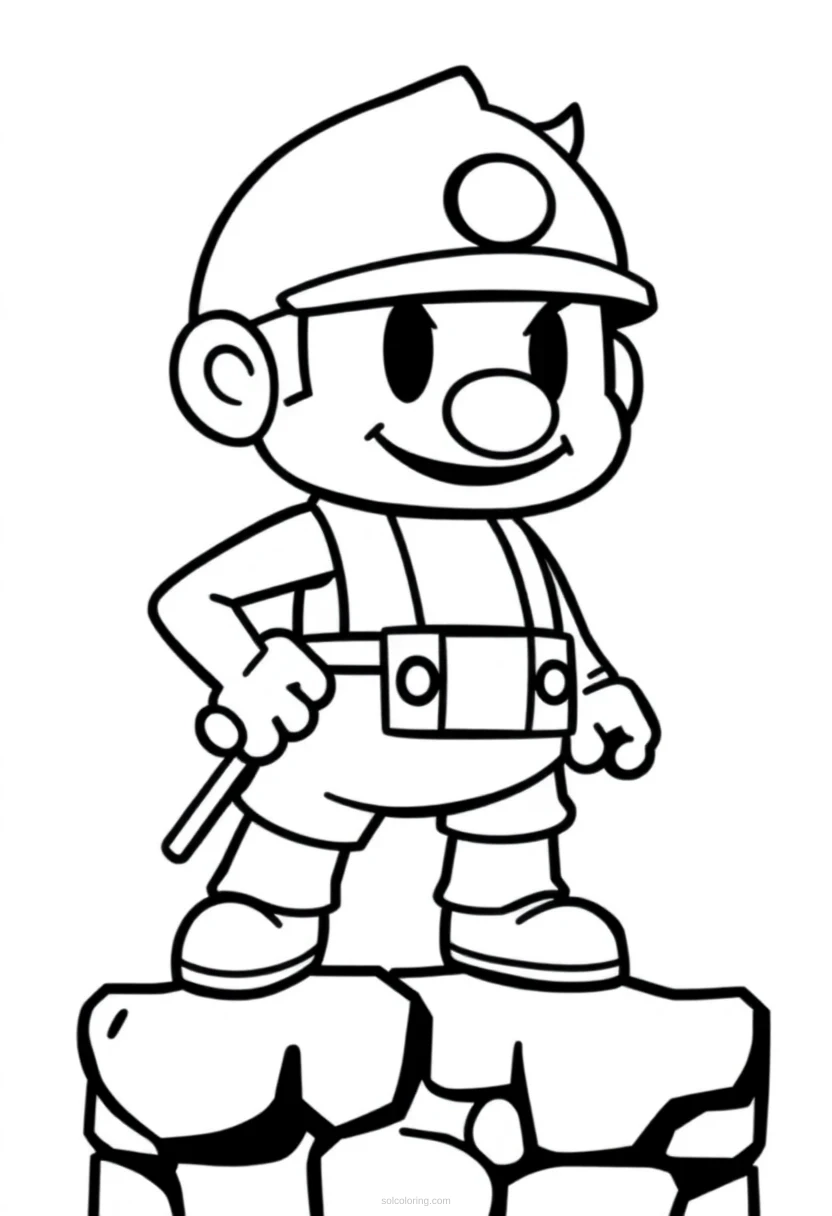 8-Bit Platformer Character coloring page for kids