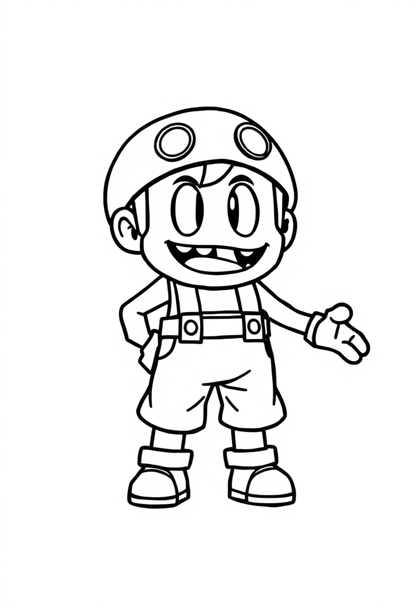 8-Bit Platformer Character coloring page, free printable