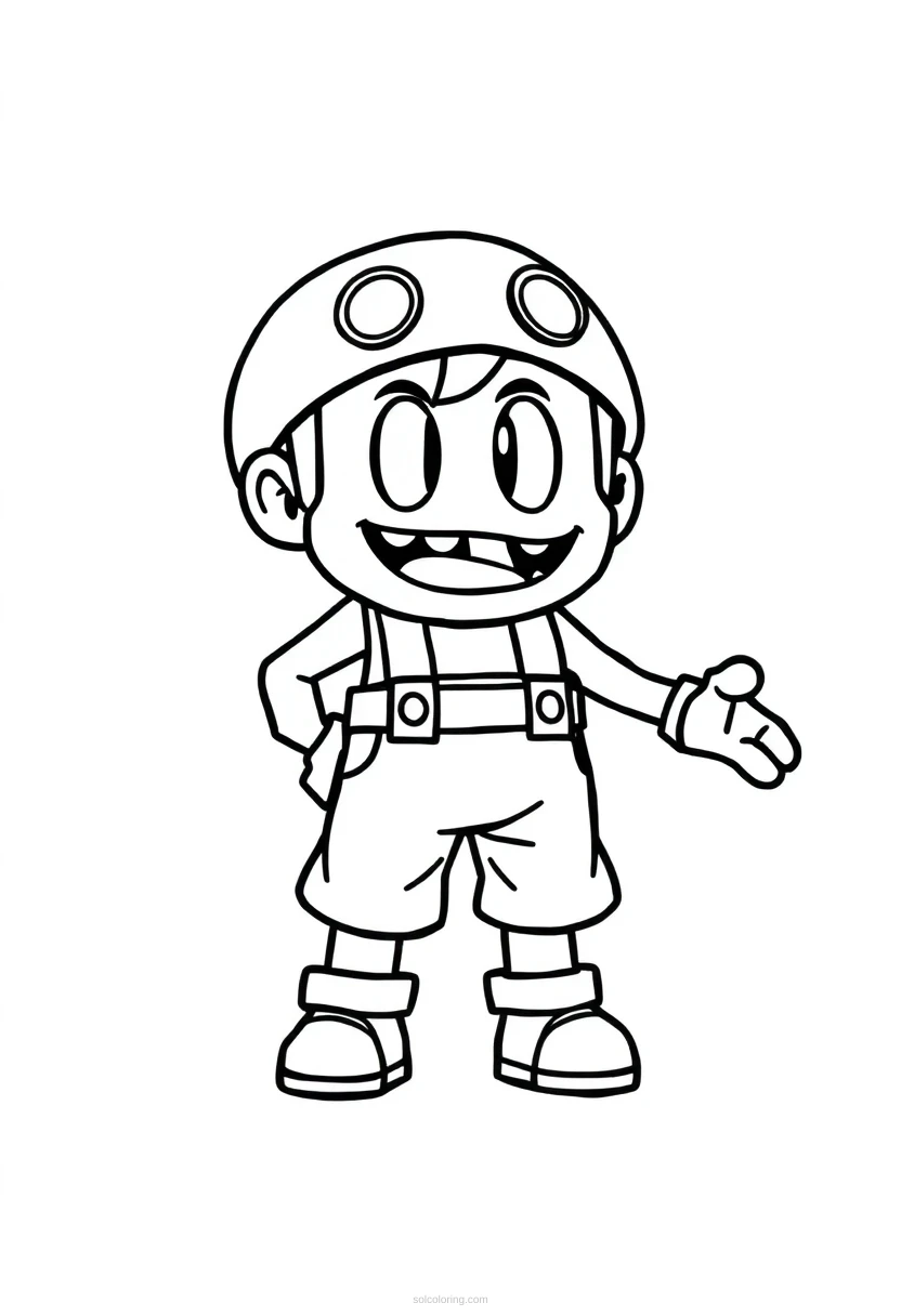 8-Bit Platformer Character coloring page for kids