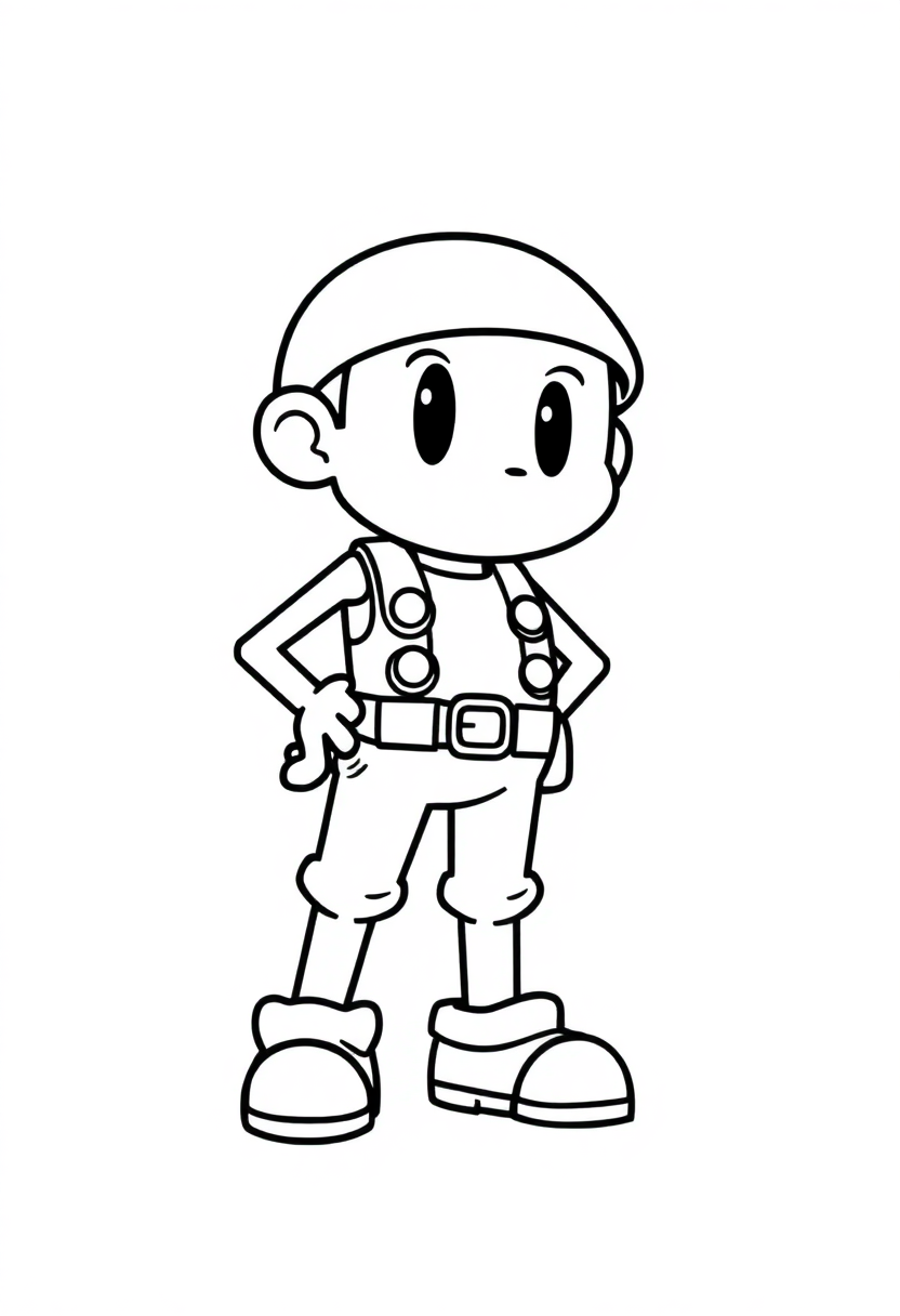 8-Bit Platformer Character coloring page, free printable
