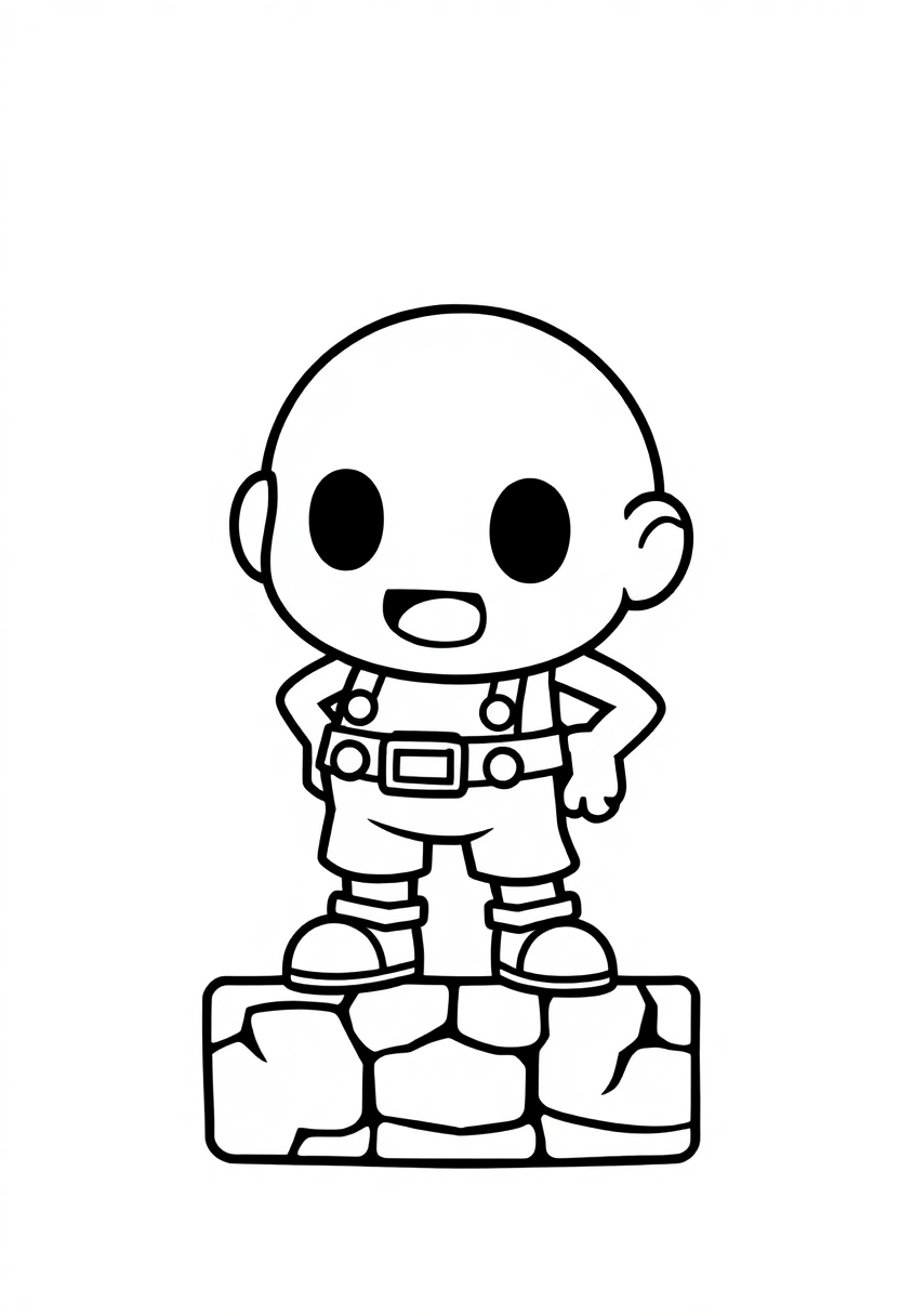 8-Bit Platformer Character coloring page, free printable