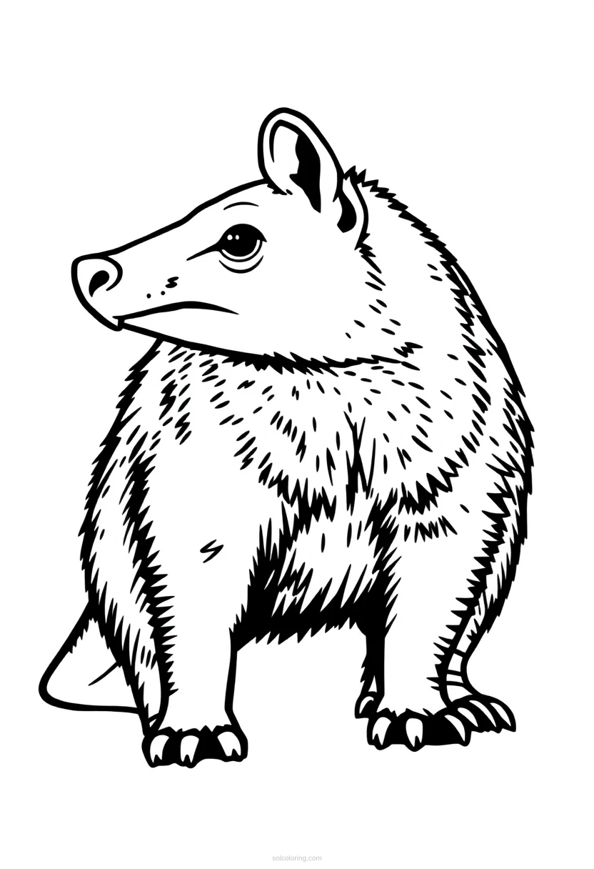 Aardvark coloring page for kids