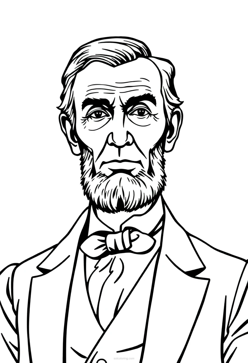 Abraham Lincoln coloring page for kids