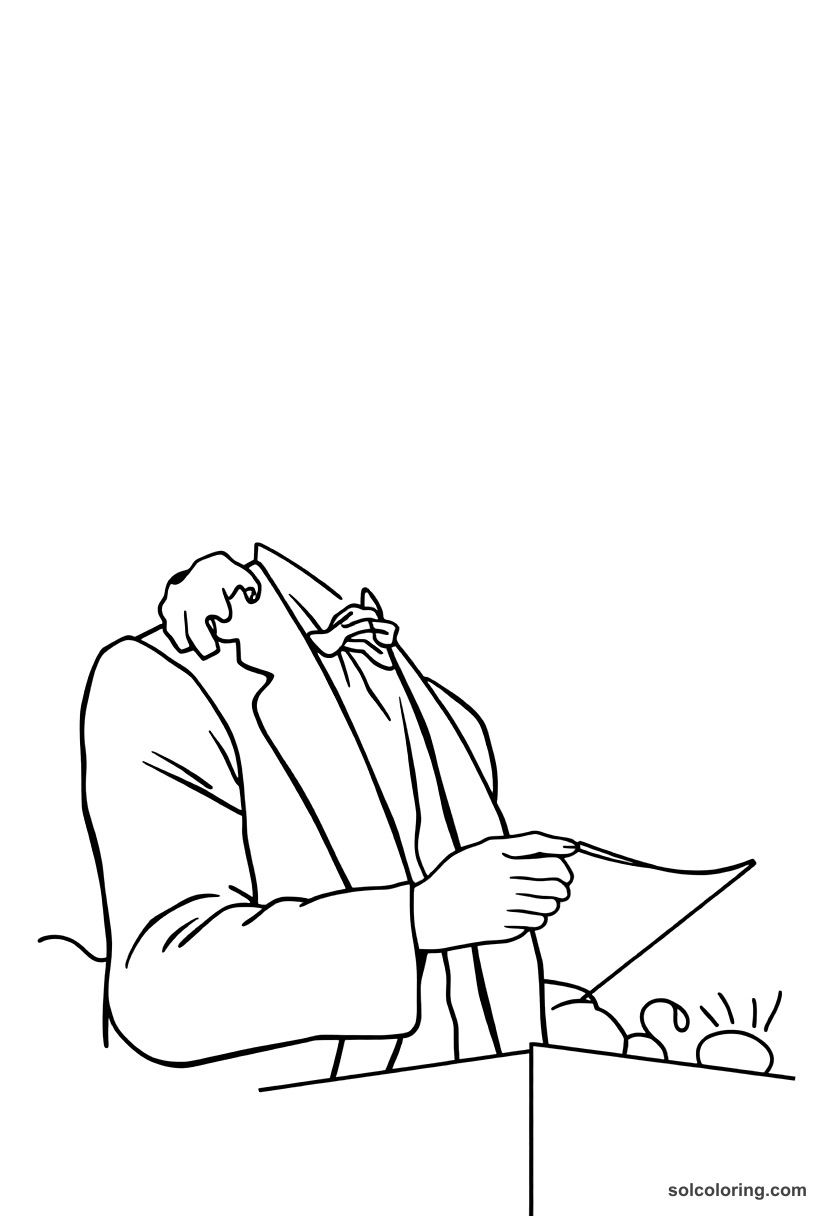 Simple Abraham Lincoln Delivering the Gettysburg Address coloring page, free printable simple style
