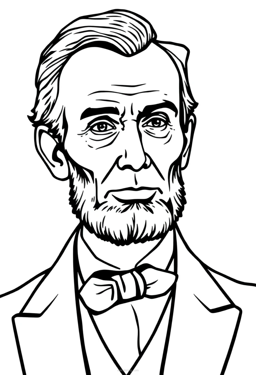 Abraham Lincoln coloring page for kids