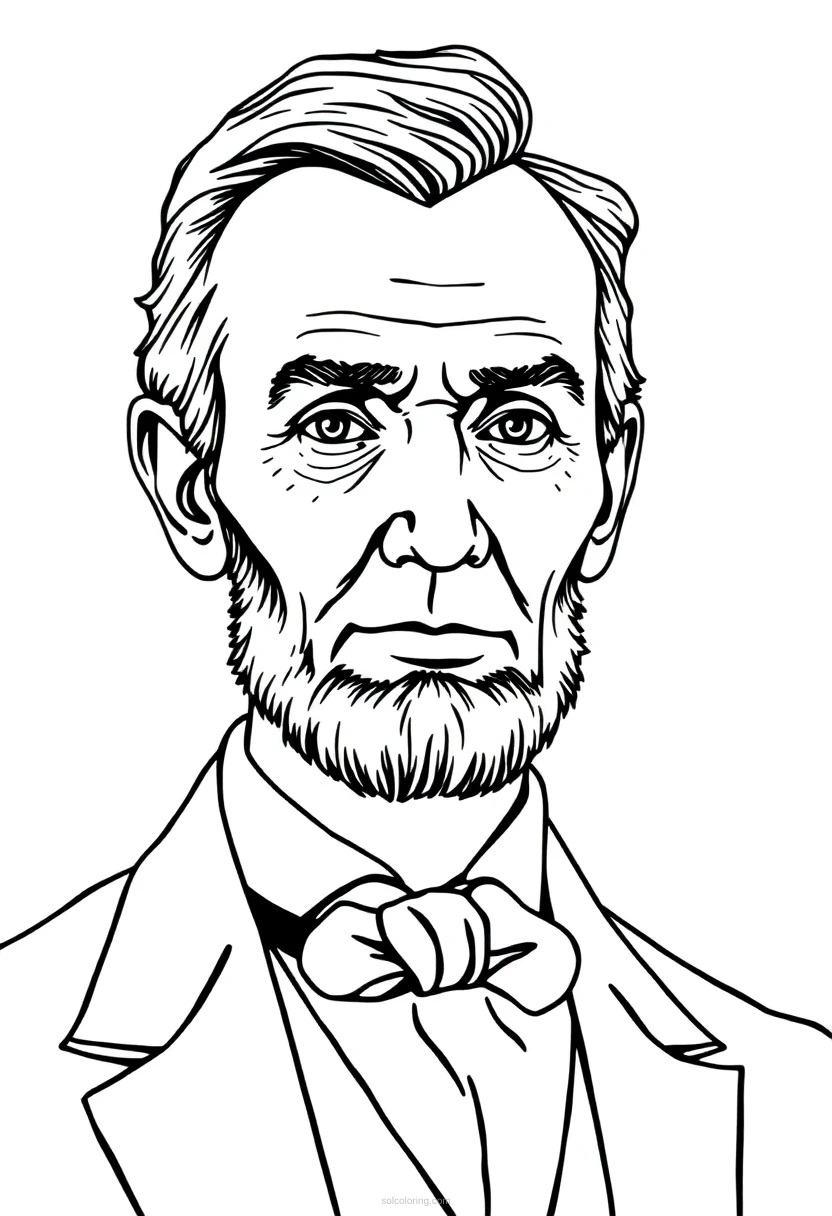 Abraham Lincoln coloring page for kids
