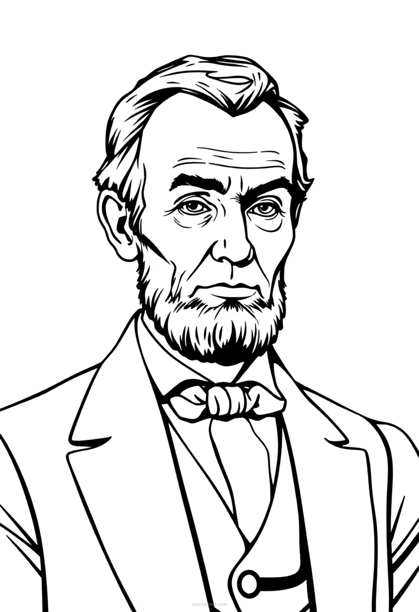 Abraham Lincoln coloring page for kids