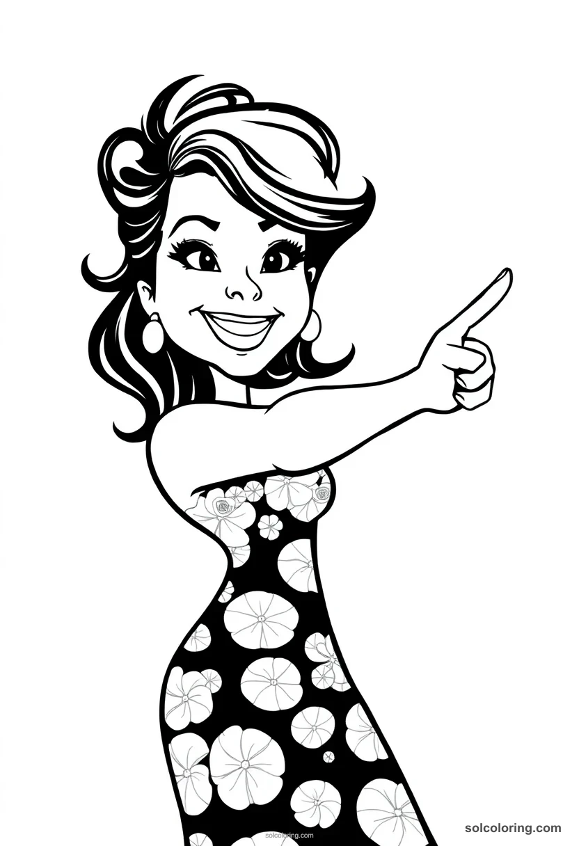 Silhouette Adele silhouette coloring page for kids