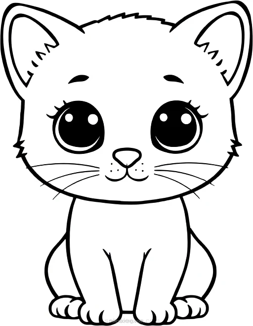 Adorable Kitten coloring page for kids