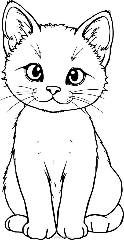 Adorable Kitten coloring page for kids