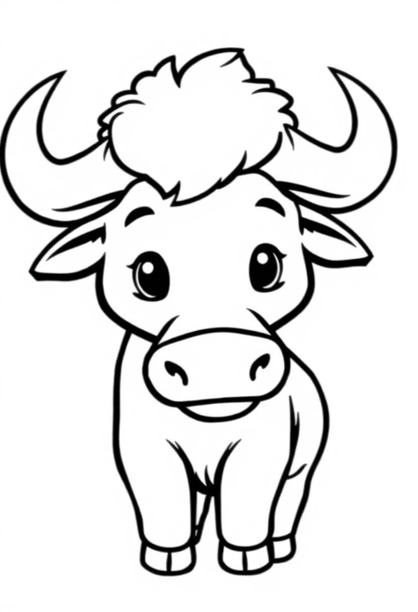 African Buffalo coloring page, free printable