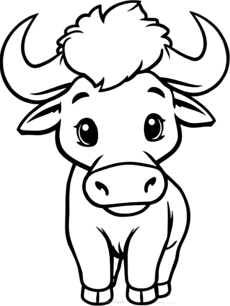 African Buffalo coloring page for kids