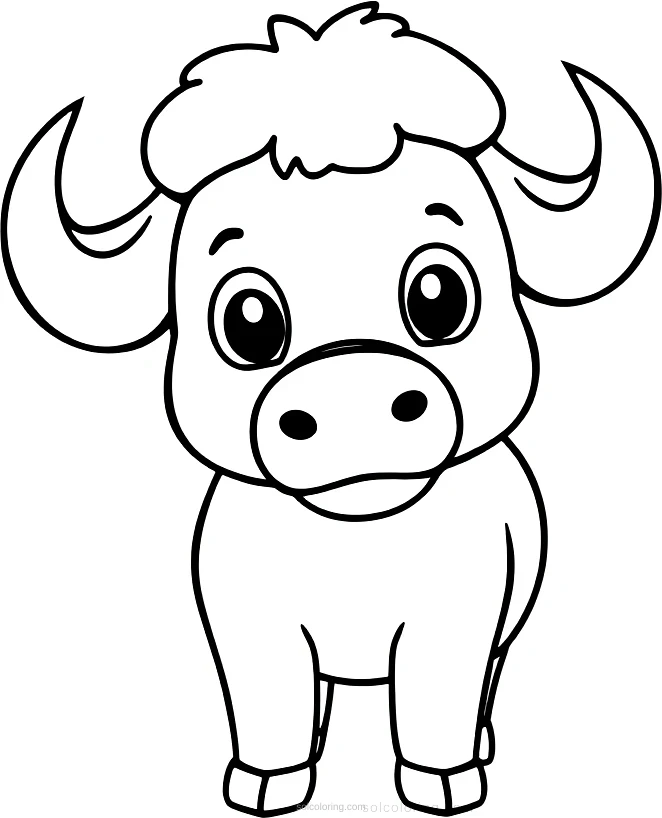 African Buffalo coloring page for kids