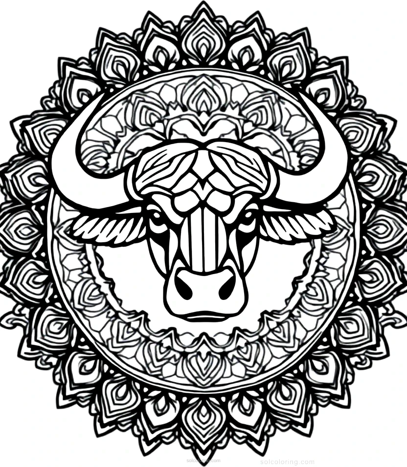 African Buffalo coloring page for kids