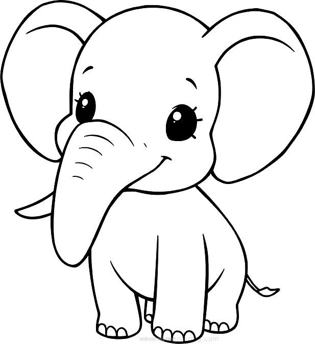 African Elephant coloring page for kids