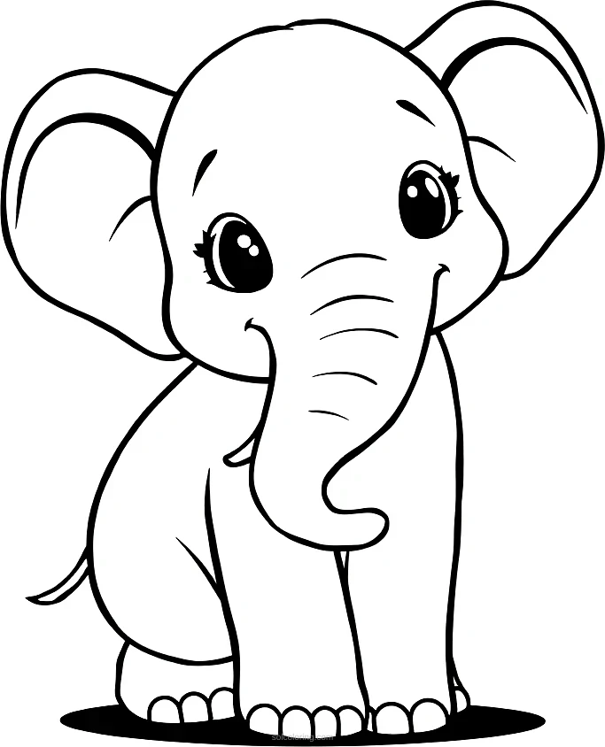 African Elephant coloring page for kids