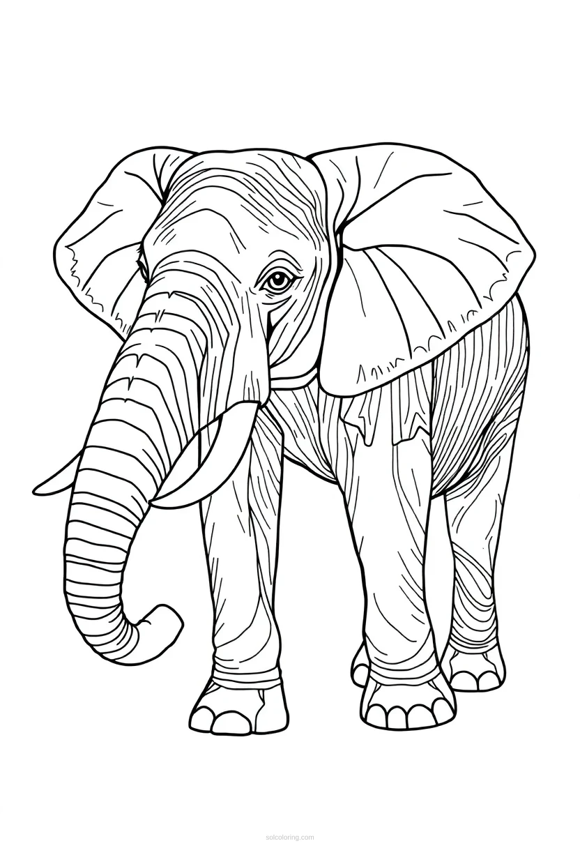 African Elephant coloring page for kids