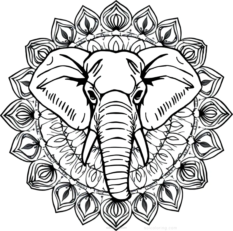 African Elephant coloring page for kids