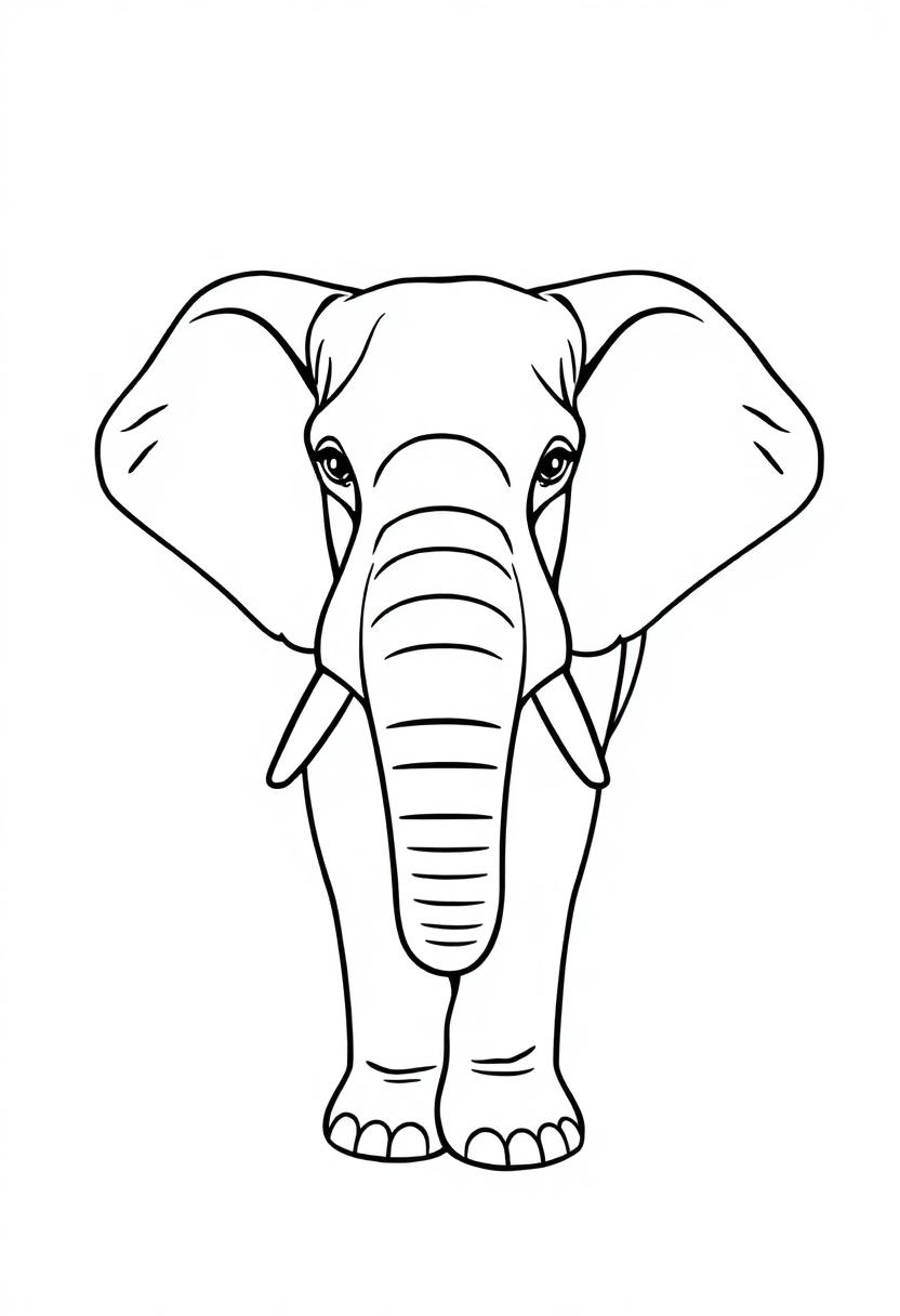 African Elephant coloring page, free printable