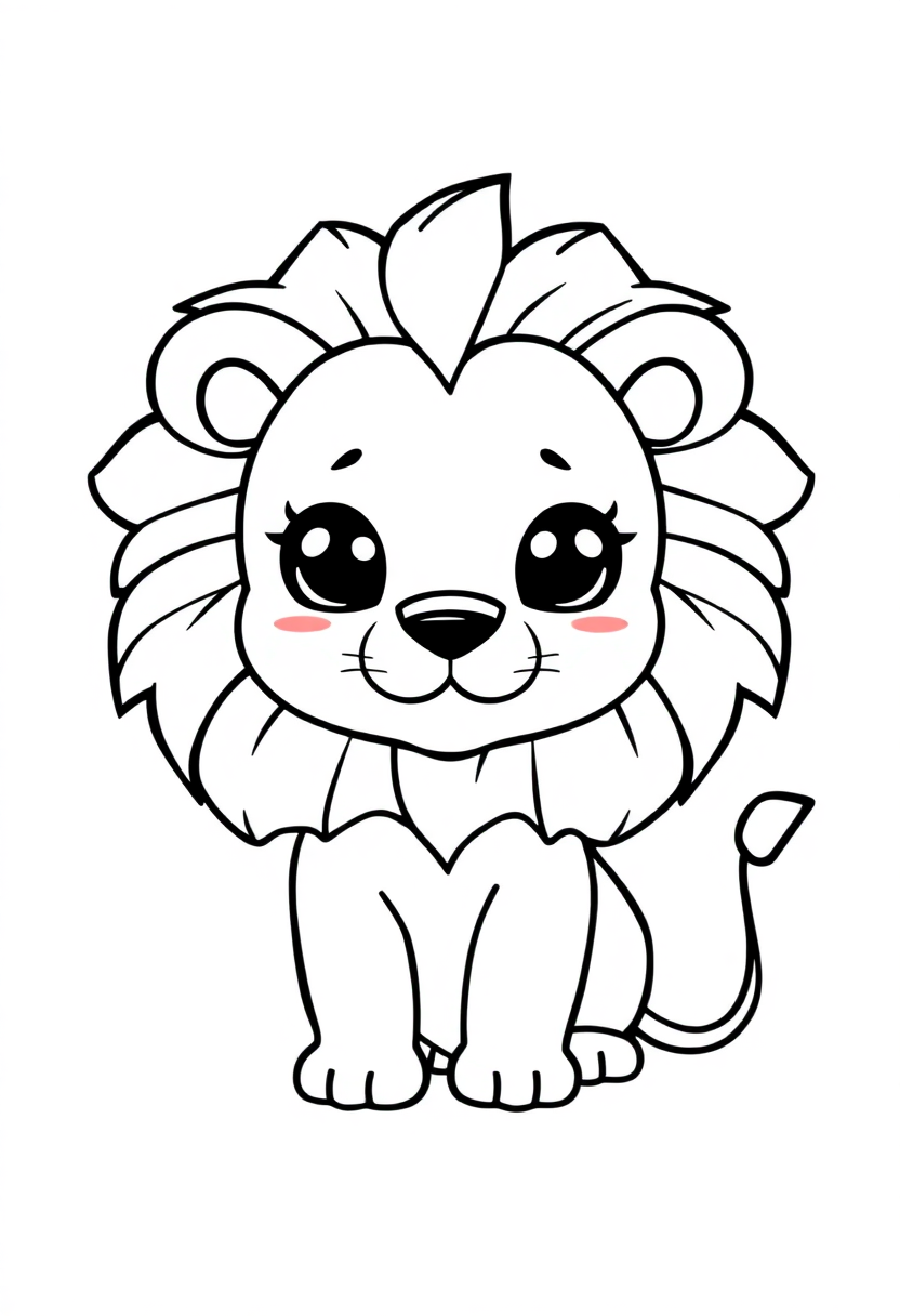 African Lion coloring page, free printable