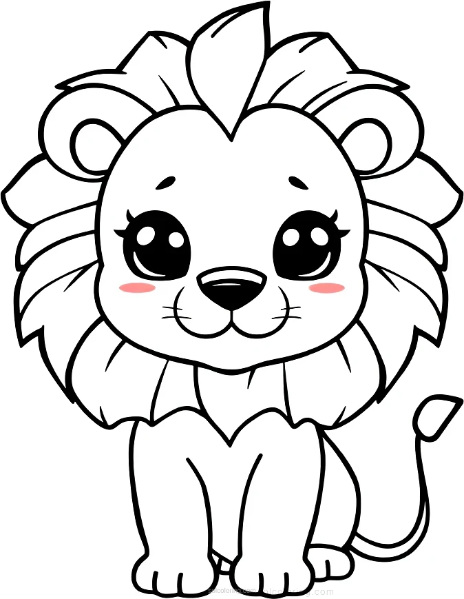 African Lion coloring page for kids