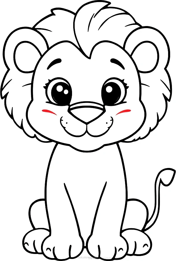 African Lion coloring page for kids