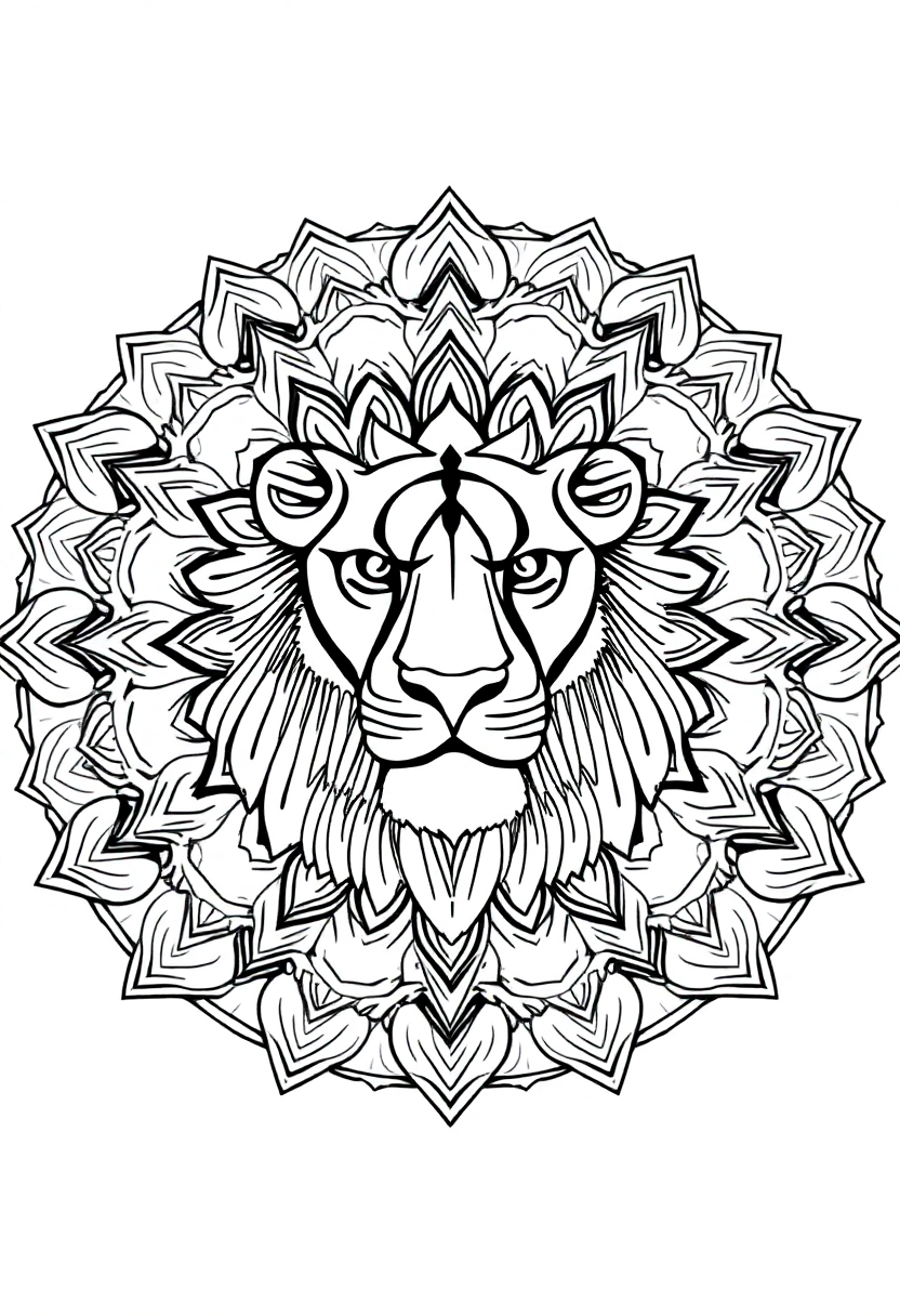 African Lion coloring page, free printable