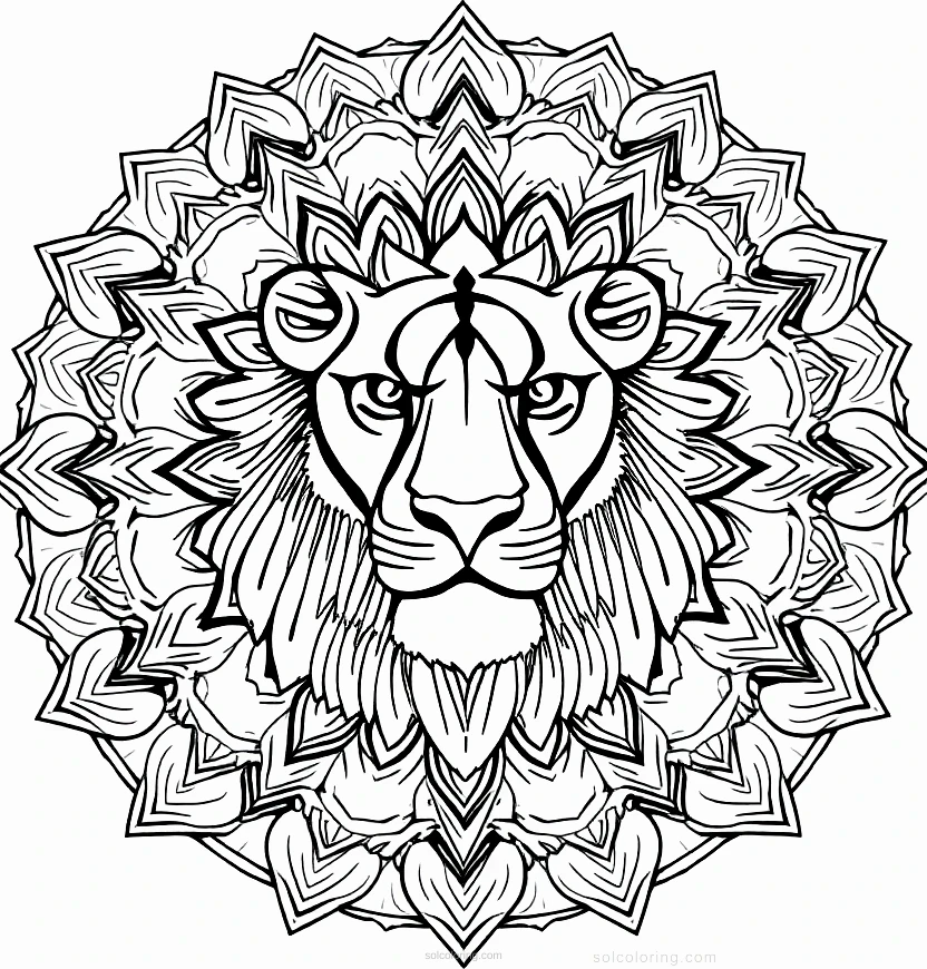 African Lion coloring page for kids