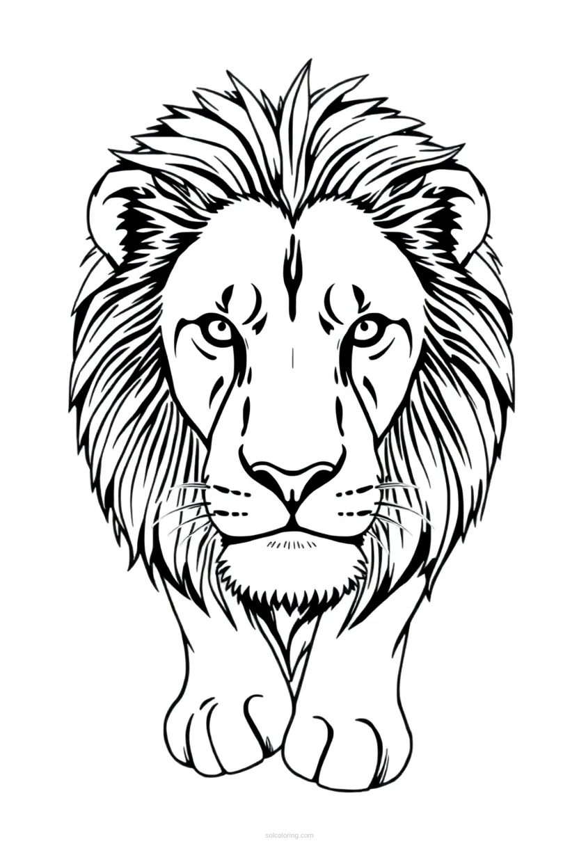 African Lion coloring page for kids