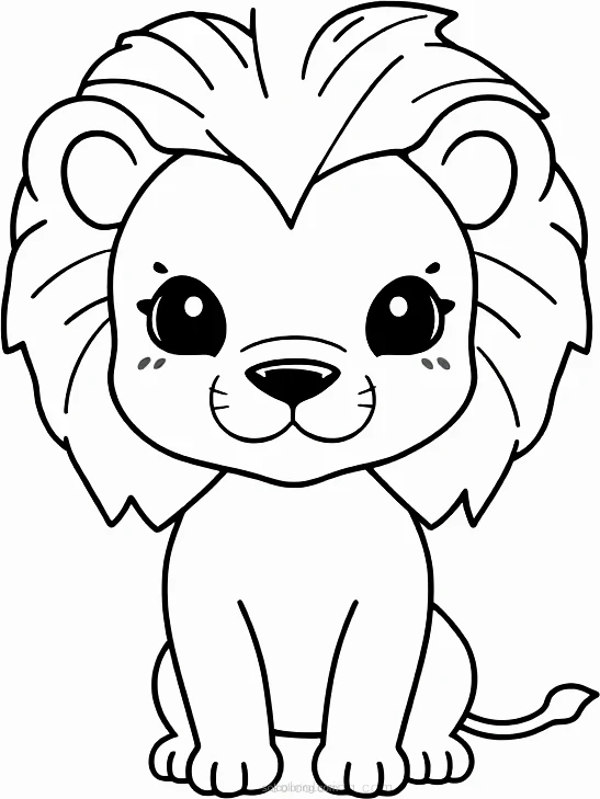 African Safari Lions coloring page for kids