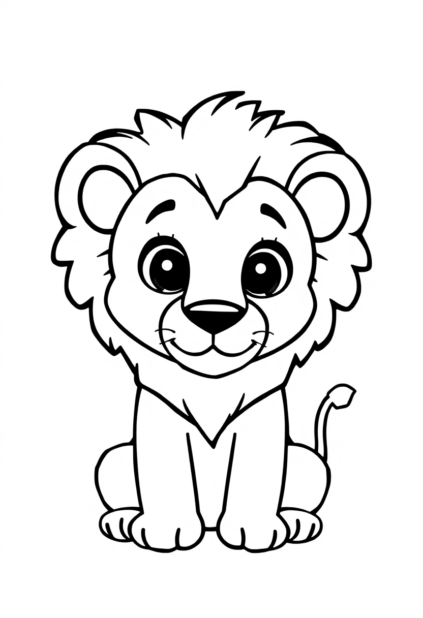 African Safari Lions coloring page, free printable