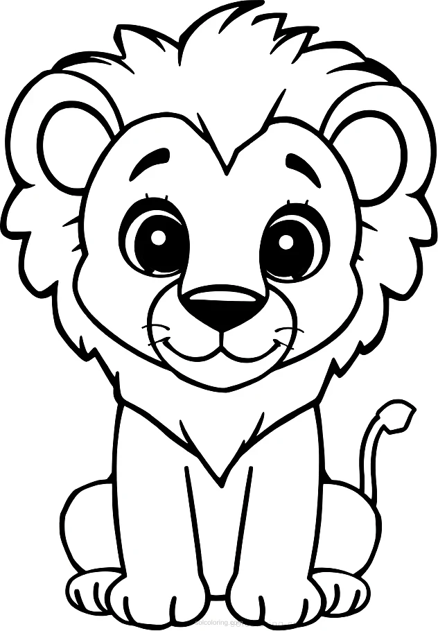 African Safari Lions coloring page for kids