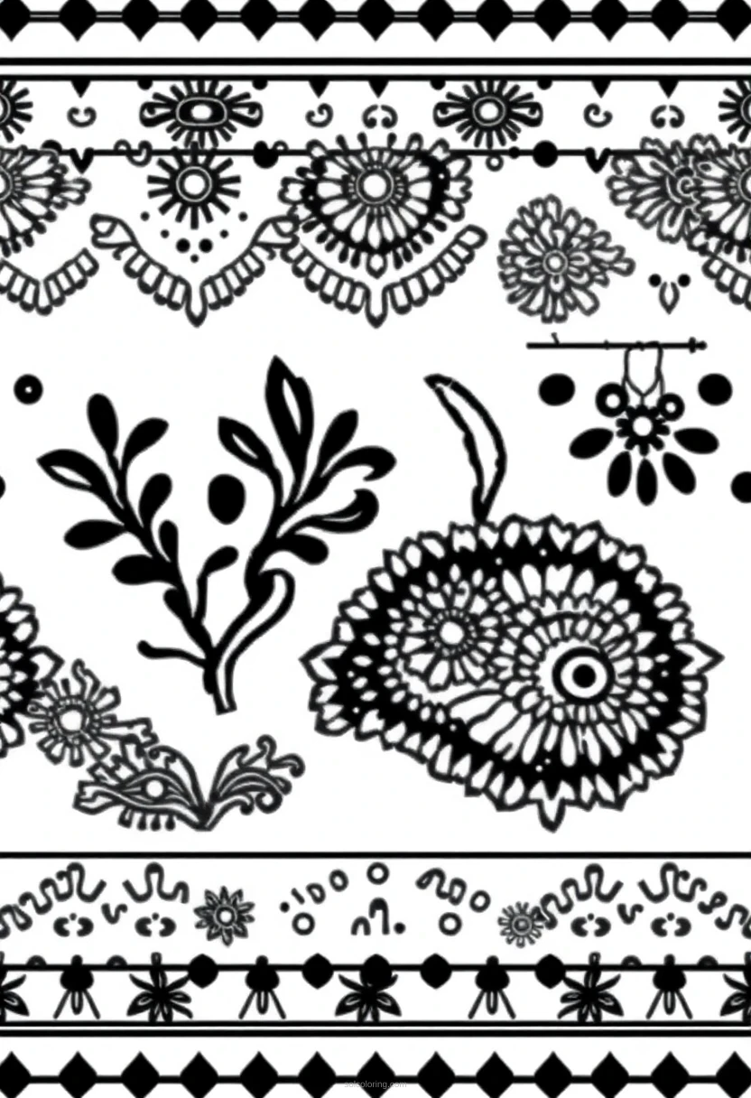 African Textile Patterns coloring page for kids