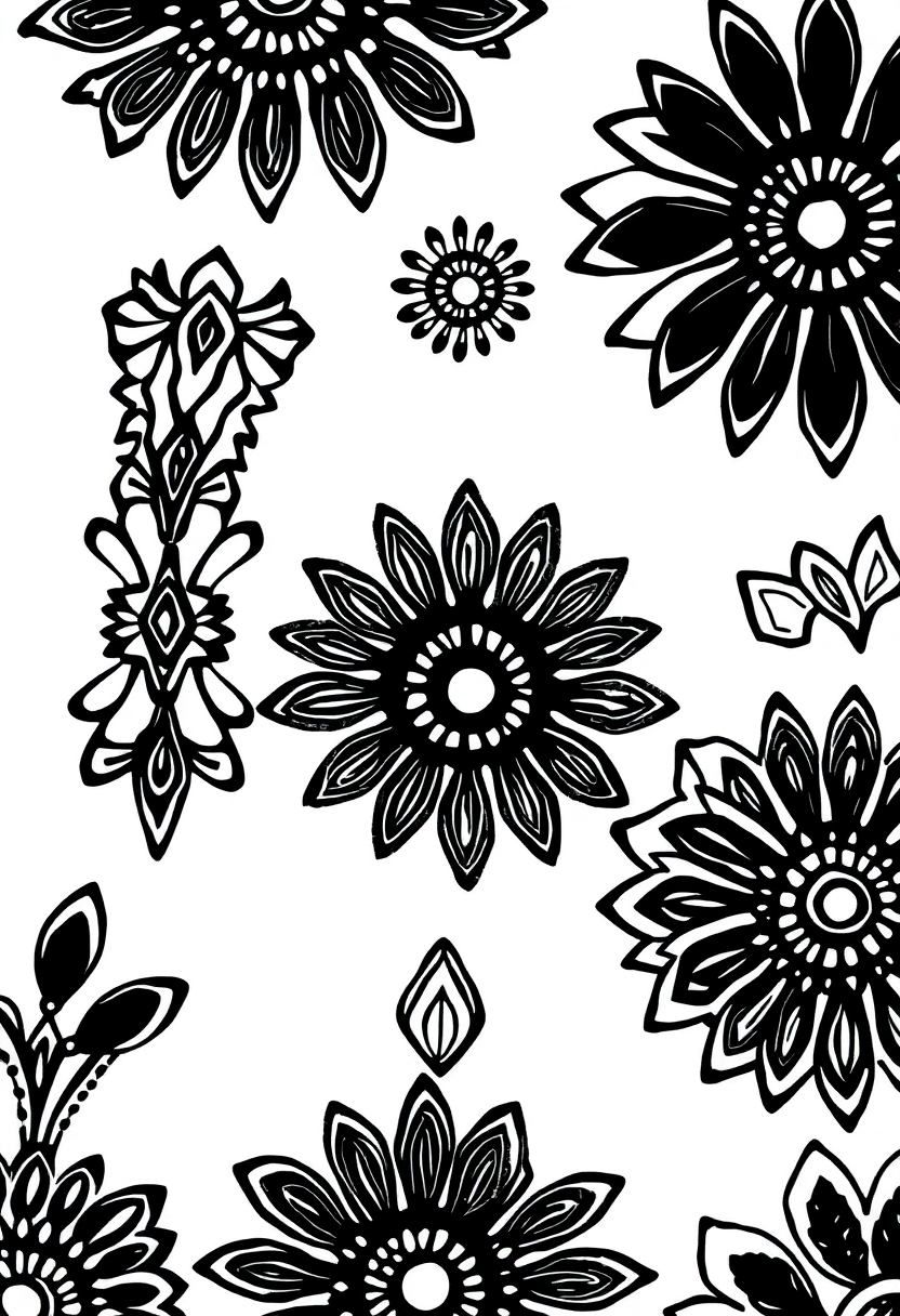 African Textile Patterns coloring page, free printable