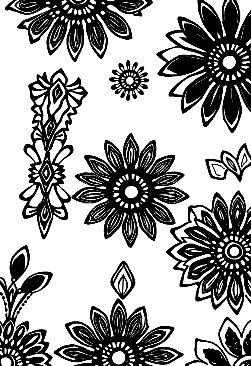 African Textile Patterns coloring page for kids