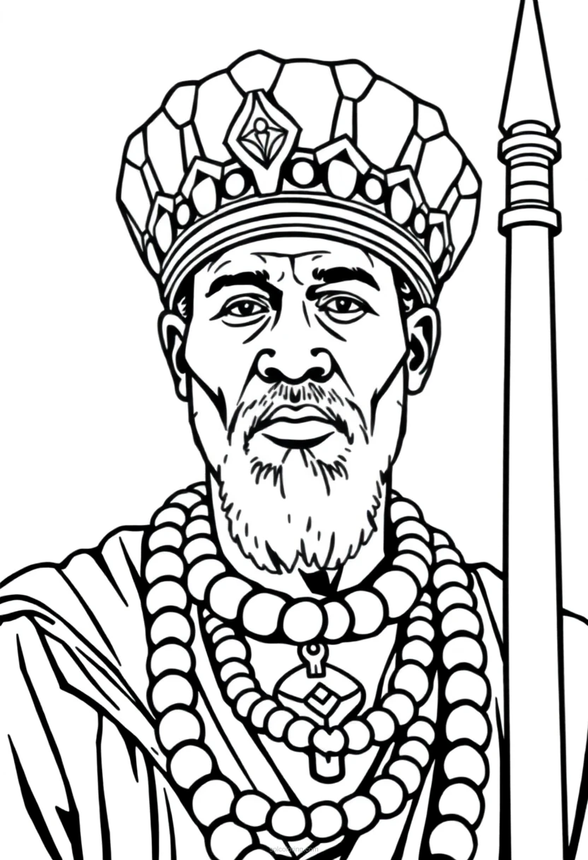 African Tribal King coloring page for kids