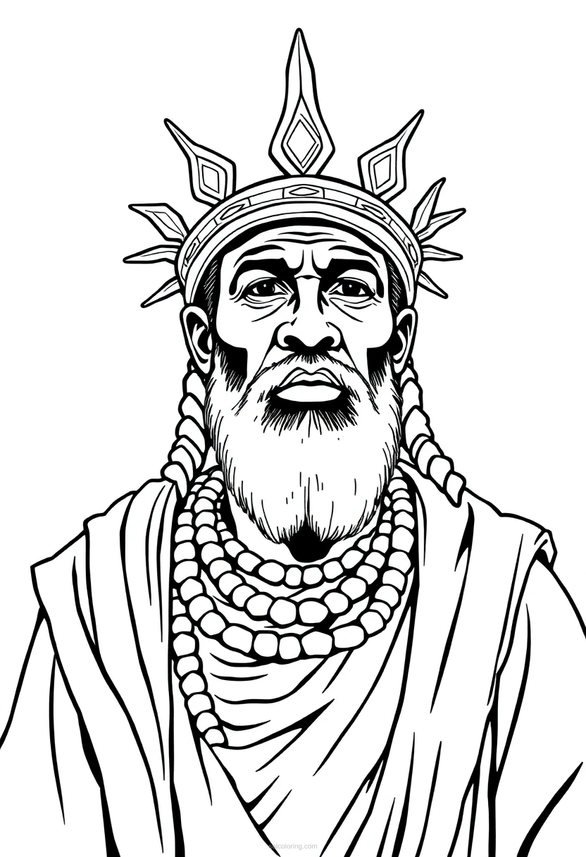 African Tribal King coloring page for kids