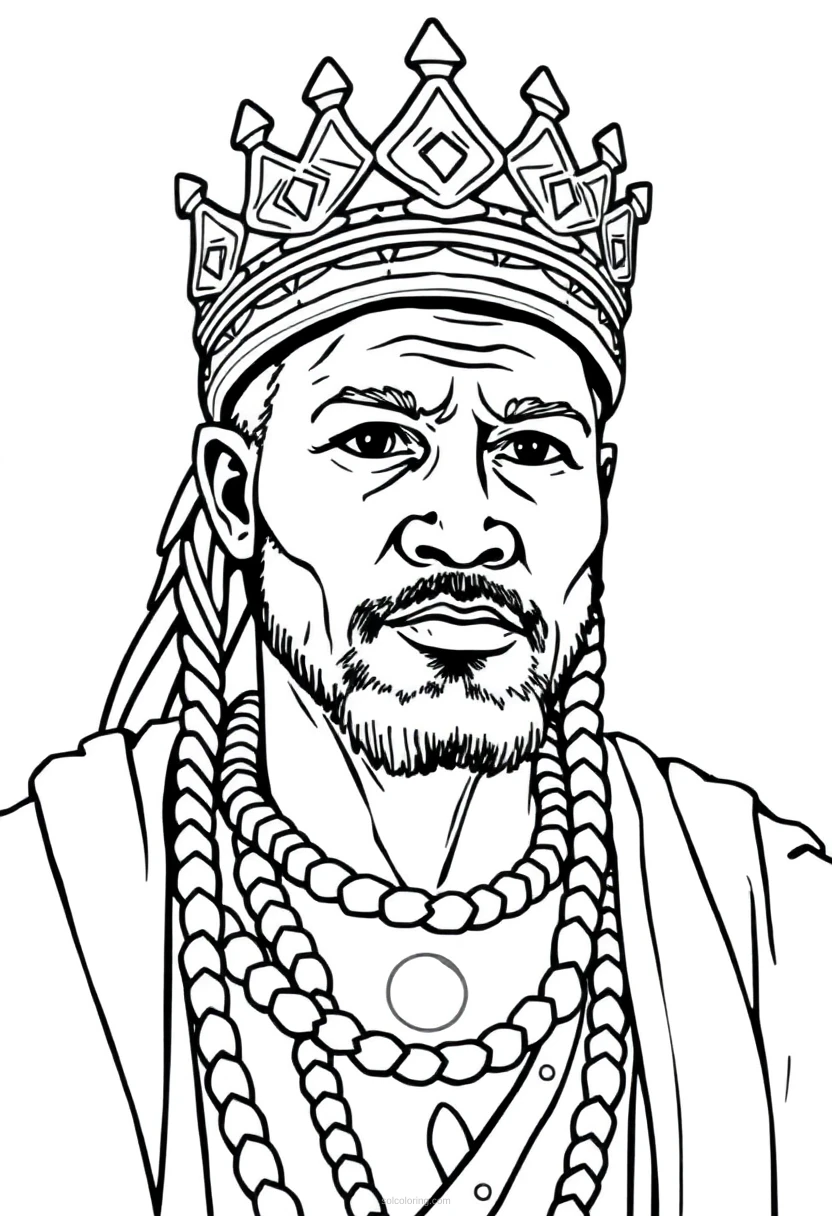 African Tribal King coloring page for kids