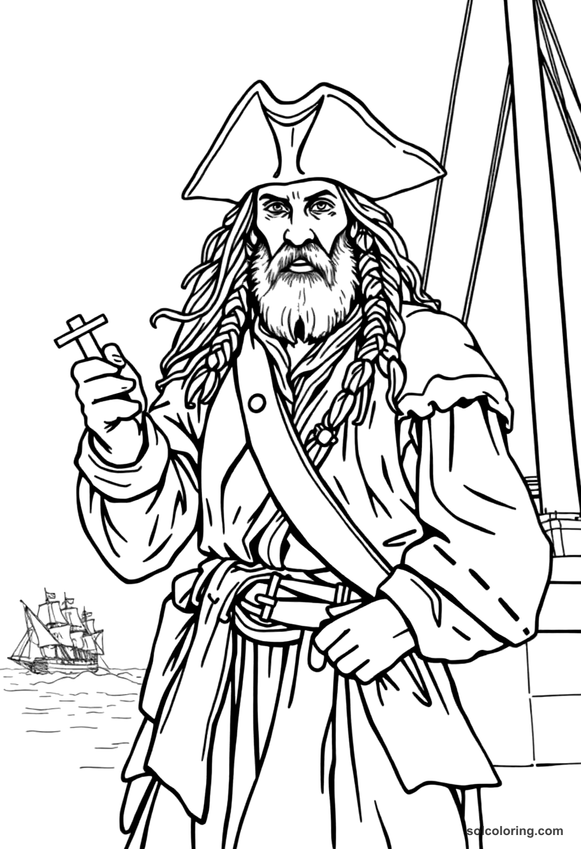Age Of Sail Pirate Ship Battle coloring pages