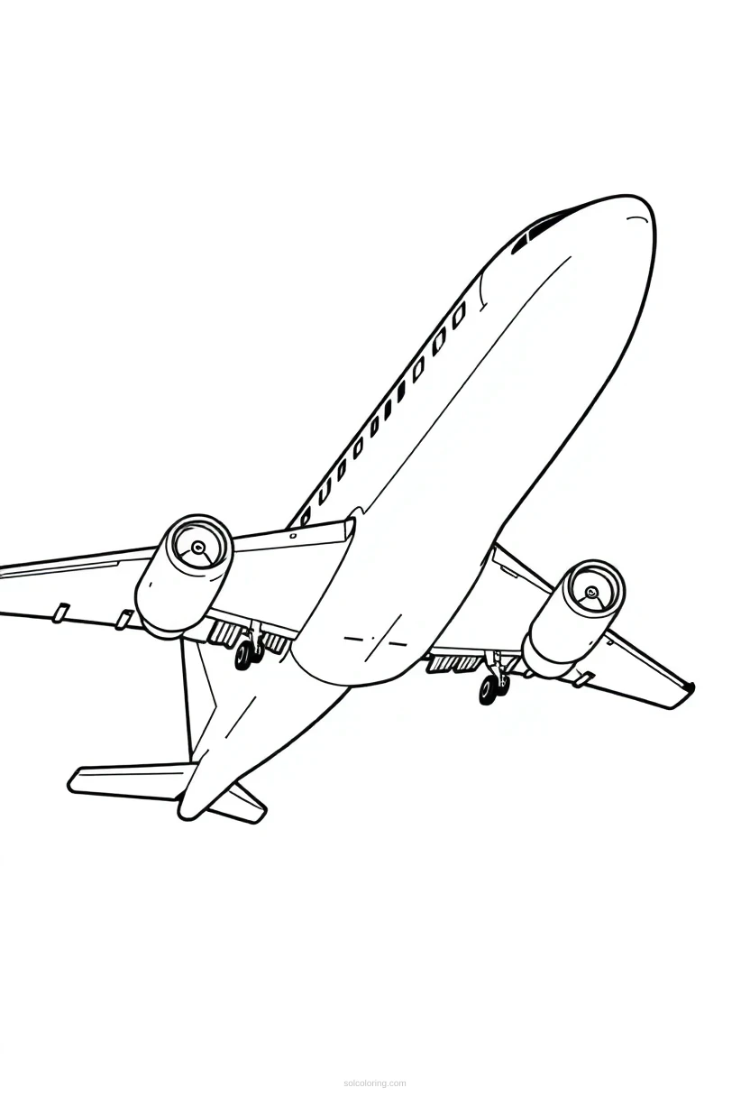 Airplane coloring page for kids