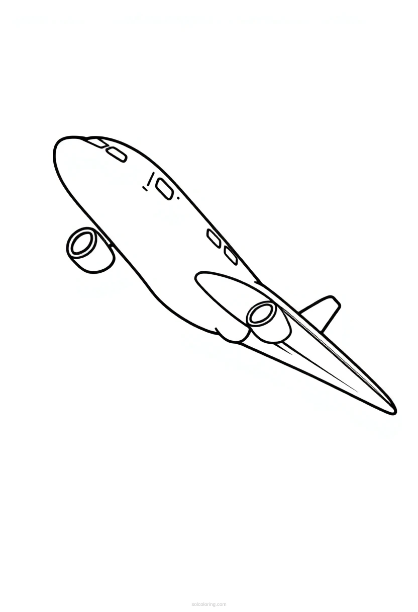 Airplane coloring page for kids