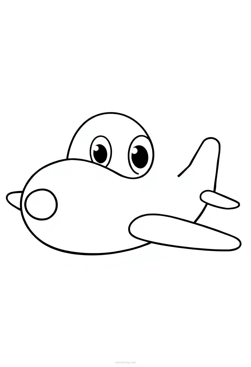Airplane coloring page for kids