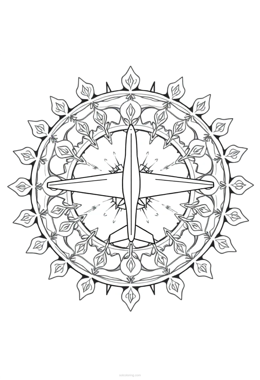 Airplane coloring page for kids