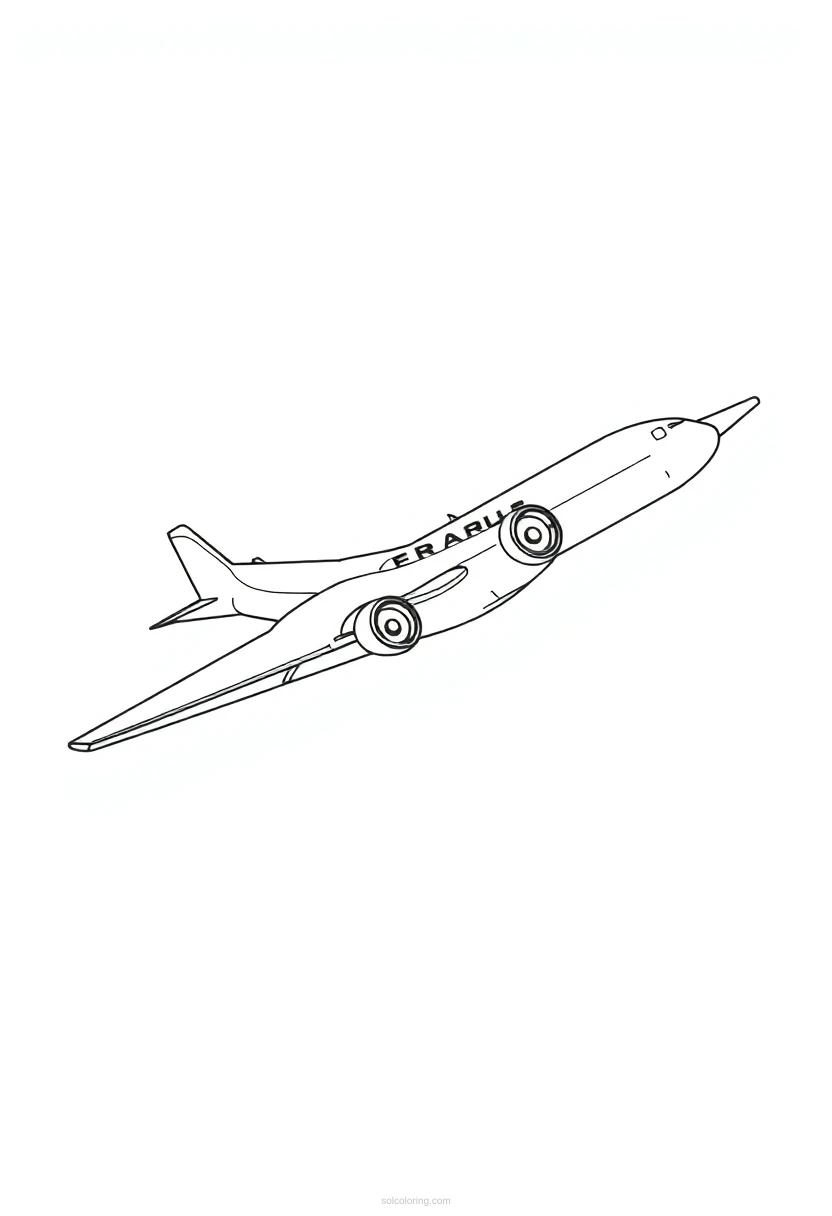 Airplane coloring page for kids