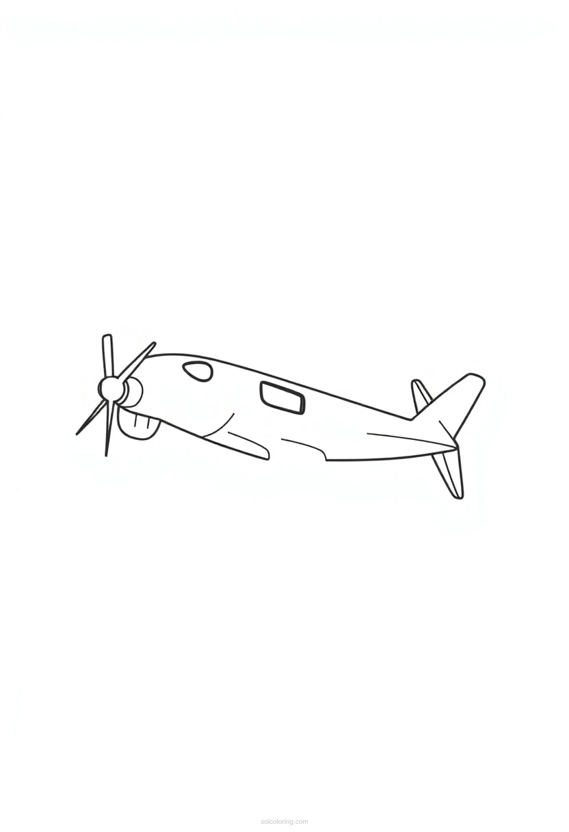 Airplane coloring page for kids
